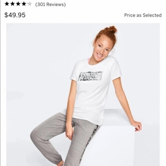 Vs pink classic jogger campus pullover notch neck snake print - Picture 5 of 11